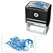 Peacock Feathers Aquamarin Peacocks Permastempel (Beispiel)