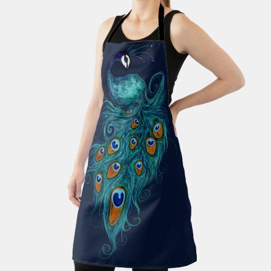Peacock Feathers Aquamarin Peacocks Schürze (InSitu)