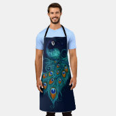 Peacock Feathers Aquamarin Peacocks Schürze (Getragen)