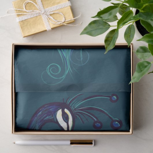 Peacock Feathers Aquamarin Peacocks Seidenpapier (Geschenk)