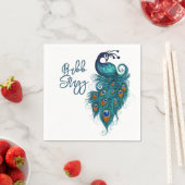 Peacock Feathers Aquamarin Peacocks Serviette (Beispiel)