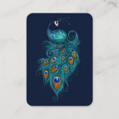 Peacock Feathers Aquamarin Peacocks Visitenkarte (Vorderseite)