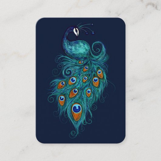 Peacock Feathers Aquamarin Peacocks Visitenkarte (Vorderseite)