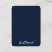 Peacock Feathers Aquamarin Peacocks Visitenkarte (Rückseite)