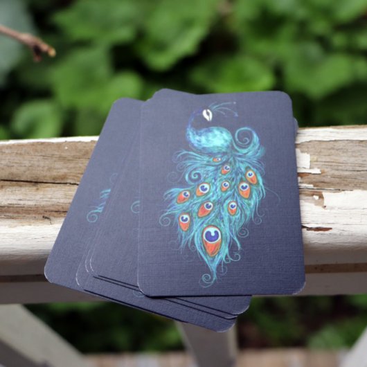 Peacock Feathers Aquamarin Peacocks Visitenkarte