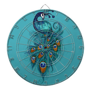 Peacock Feathers Art Dartscheibe