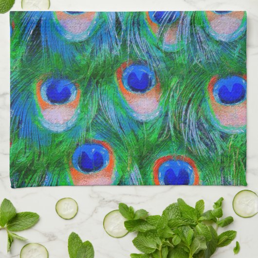 Peacock Feathers Art Handtuch (Gefaltet)