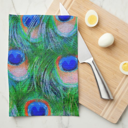 Peacock Feathers Art Handtuch (Viertel Falte)