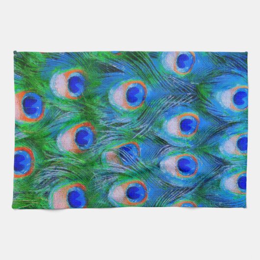 Peacock Feathers Art Handtuch (Horizontal)