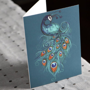 Peacock Feathers Art Karte