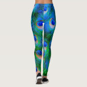 Peacock Feathers Art Leggings (Rückseite)