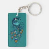 Peacock Feathers Art Schlüsselanhänger (Rückseite)