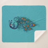Peacock Feathers Art Sherpadecke (Vorderseite (Horizontal))