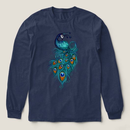 Peacock Feathers Art Tri-Blend Shirt (Design Vorderseite)