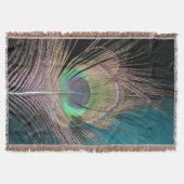 Peacock Feathers auf schwarz und türkis Decke (Vorderseite)