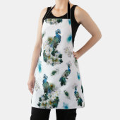 Peacock Feathers auf weißer Running Pattern Kupplu Schürze (InSitu)