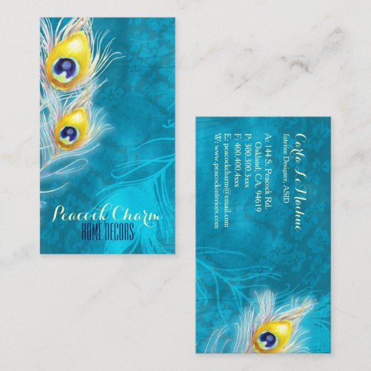 Peacock Feathers Beruflich Visitenkarte (Vorne/Hinten)