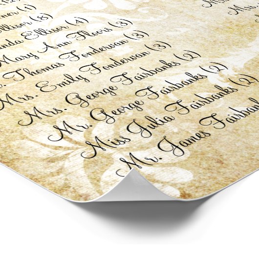 Peacock Feathers Birdcage Musical Notes Poster (Ecke)