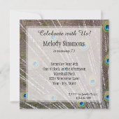 Peacock Feathers Birthday Einladung (Rückseite)