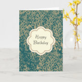 Peacock Feathers Birthday Karte (Gelbe Blume)