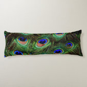 Peacock Feathers Blue Aquamarin Fotografy Accelera Seitenschläferkissen (Rückseite)