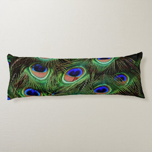 Peacock Feathers Blue Aquamarin Fotografy Accelera Seitenschläferkissen (Rückseite)