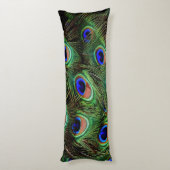 Peacock Feathers Blue Aquamarin Fotografy Accelera Seitenschläferkissen (Rückseite (Vertikal))