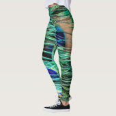 Peacock Feathers Blue Green Lila Leggings (Links)