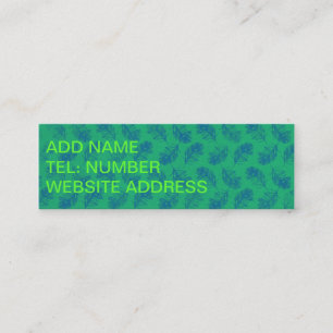 Peacock Feathers Blue mit Grün Mini Visitenkarte