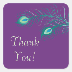 Peacock Feathers Brautparty Square Sticker