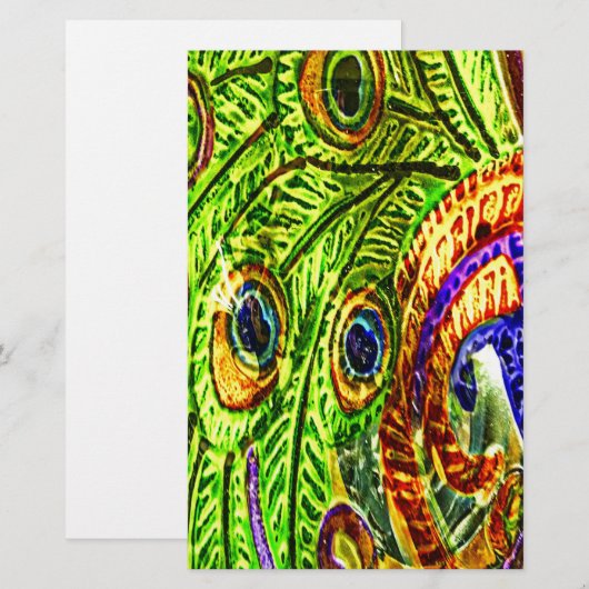 Peacock Feathers Briefpapier (Vorne/Hinten)