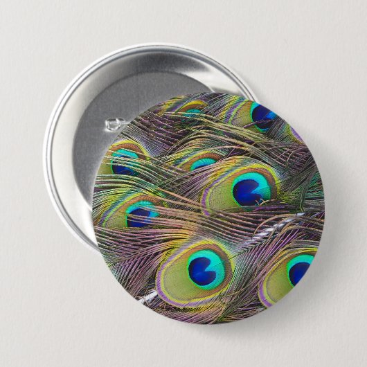 Peacock Feathers Button (Vorne & Hinten)