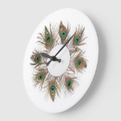 Peacock Feathers Clock Große Wanduhr (Winkel)