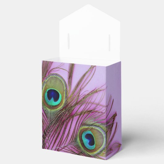 Peacock Feathers Dankeschön Gastgeschenk Box Geschenkschachtel (Geöffnet)