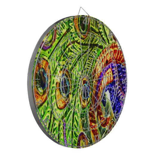 Peacock Feathers Dartscheibe (Vorderseite Links)