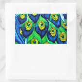 Peacock Feathers Design Rechteckiger Aufkleber (Tasche)