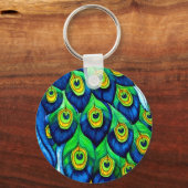 Peacock Feathers Design Schlüsselanhänger (Vorderseite)