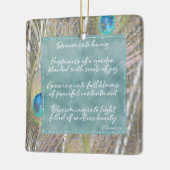 Peacock Feathers Dream Poem Gold Confetti Keramikornament (Links)