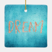 Peacock Feathers Dream Poem Gold Confetti Keramikornament (Rückseite)