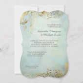 Peacock Feathers Elegante Einladung (Rückseite)