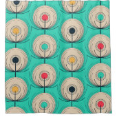 Peacock Feathers: Elfenbeinblaue Fantasie. Duschvorhang (Vorderseite)