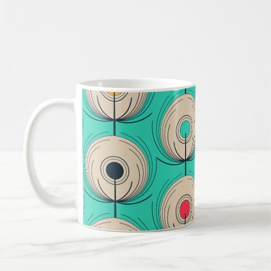 Peacock Feathers: Elfenbeinblaue Fantasie. Kaffeetasse (Links)
