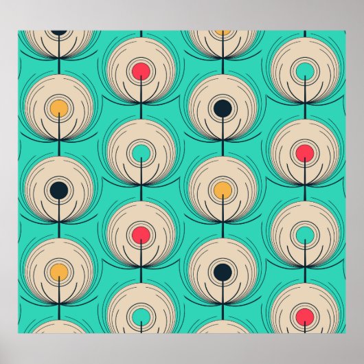 Peacock Feathers: Elfenbeinblaue Fantasie. Poster (Vorne)