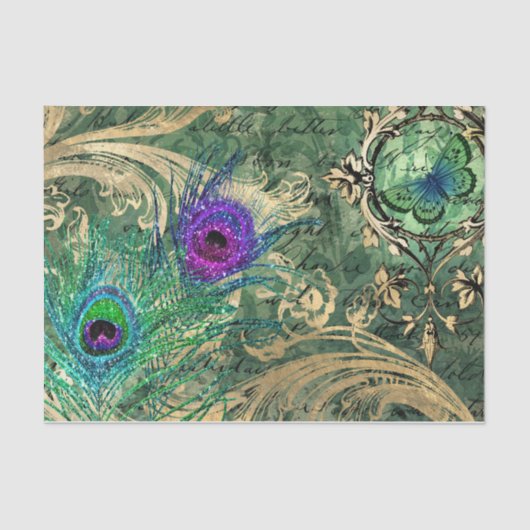 Peacock Feathers Ephemera Seidenpapier (Vorderseite)