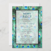 Peacock Feathers Exotic Junggeselinnen-Abschied Ei Einladung (Vorderseite)