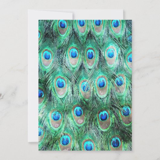 Peacock Feathers Exotic Junggeselinnen-Abschied Ei Einladung (Rückseite)