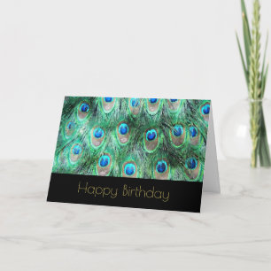 Peacock Feathers Exotic Wild Watercolor Geburtstag Karte