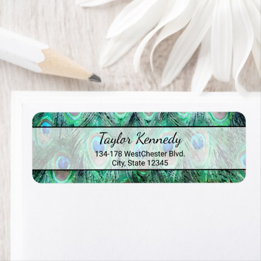 Peacock Feathers Exotic Wild Watercolor Muster (Insitu)