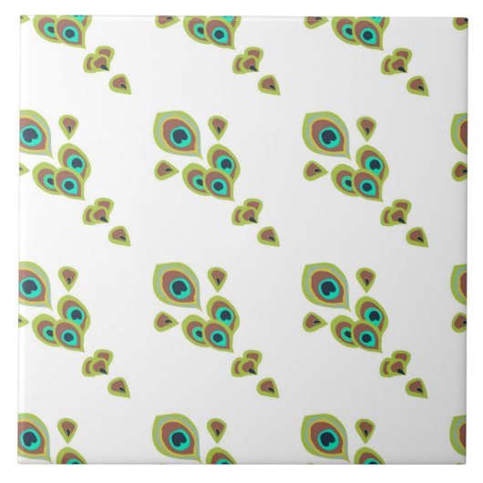 Peacock Feathers Fliese (Vorderseite)
