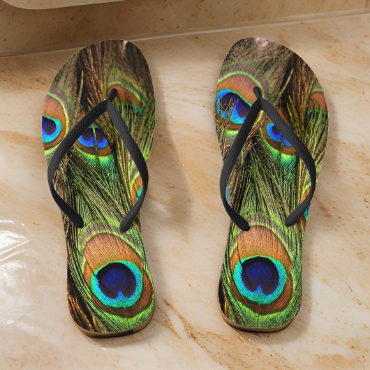 Peacock Feathers Flip Flops Badesandalen